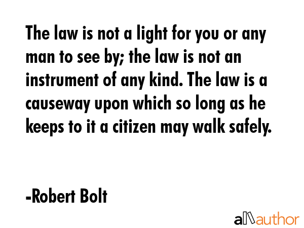The law is not a light for you or any man to see by; the law is not an instrument of any kind. The... - Robert Bolt Quote GIF