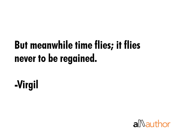 But meanwhile time flies; it flies never to be regained. - Virgil Quote GIF