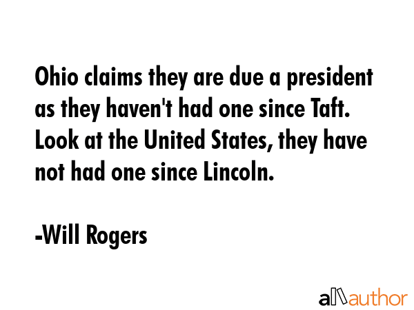 Ohio claims they are due a president as they haven\