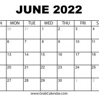 June 2022 Calendar